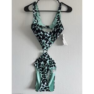 Salt + Cove V Neck One Piece Swimsuit Sexy Cut Out O-Ring Size L NEW